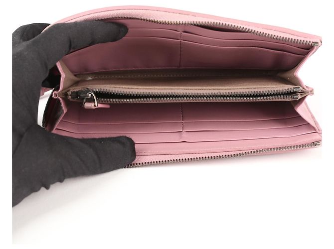 Bottega Veneta Long portefeuille en cuir Intrecciato rose foncé - vue 8