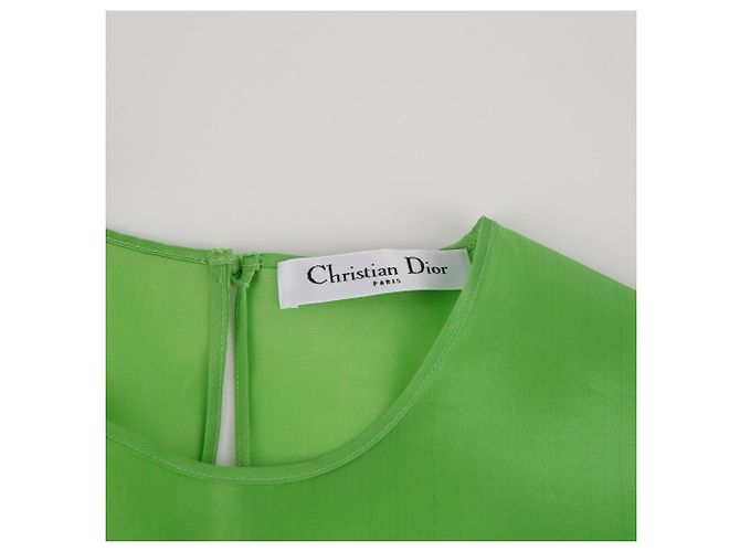 Dior Ärmelloses T-Shirt aus grüner Seide - Ansicht 4