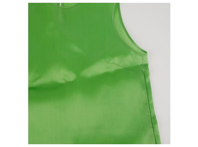 Dior Ärmelloses T-Shirt aus grüner Seide - Ansicht 5
