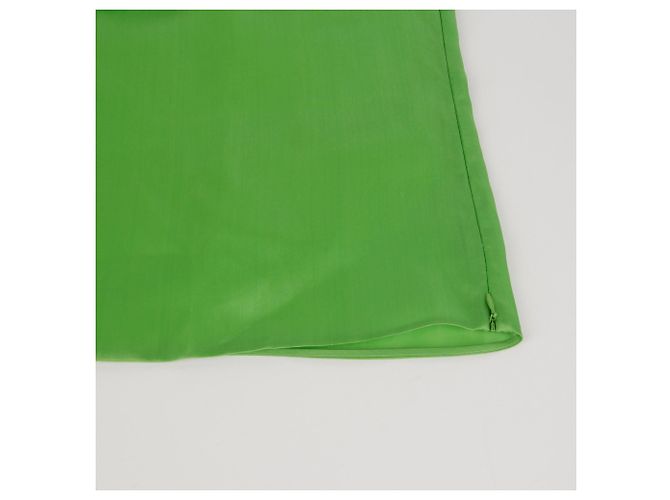 Dior Ärmelloses T-Shirt aus grüner Seide - Ansicht 6