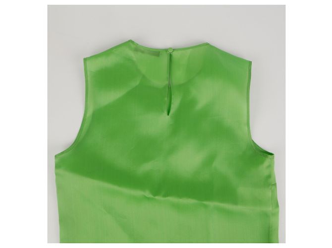 Dior Ärmelloses T-Shirt aus grüner Seide - Ansicht 7