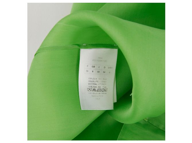 Dior Ärmelloses T-Shirt aus grüner Seide - Ansicht 8