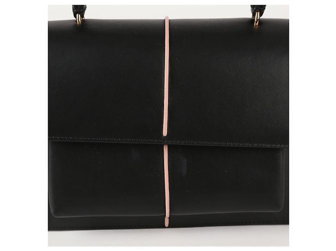 Marni Sac tote de alça superior e bolsa de ombro em couro preto - vista 2
