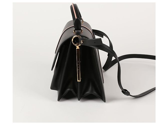 Marni Sac tote de alça superior e bolsa de ombro em couro preto - vista 3