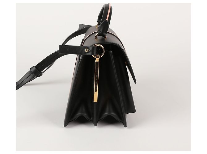 Marni Sac tote de alça superior e bolsa de ombro em couro preto - vista 6