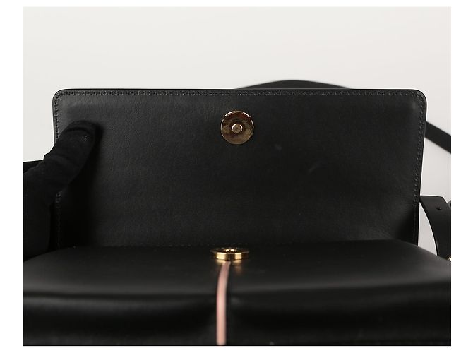 Marni Sac tote de alça superior e bolsa de ombro em couro preto - vista 8