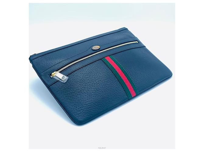 Gucci Clutch Ophidia Stripe Blu - vista 3