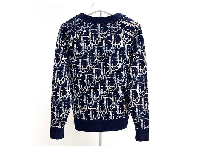 Dior Oblique Jacquard Cardigan Blau - Ansicht 2