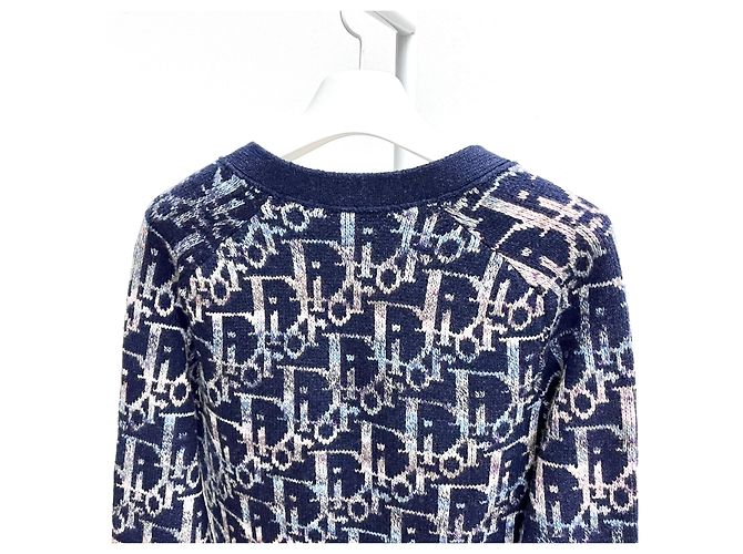 Dior Oblique Jacquard Cardigan Blau - Ansicht 4