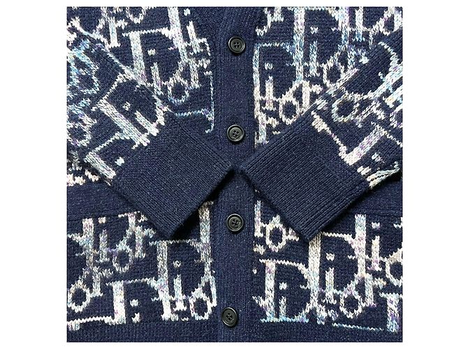 Dior Oblique Jacquard Cardigan Blau - Ansicht 5