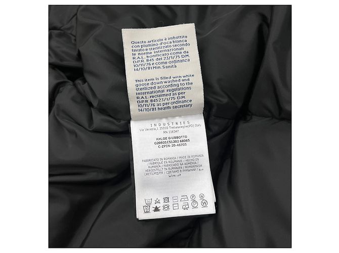 Langer Daunenmantel Moncler Chloe Logo Schwarz Größe - Ansicht 12