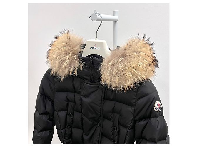 Langer Daunenmantel Moncler Chloe Logo Schwarz Größe - Ansicht 3