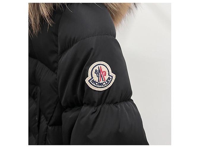 Langer Daunenmantel Moncler Chloe Logo Schwarz Größe - Ansicht 4