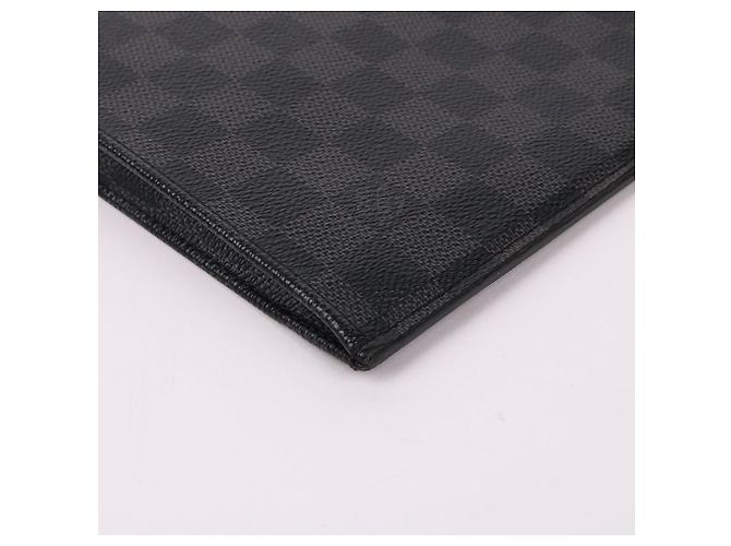 Louis Vuitton Clutch con zip Damier Graphite Nero - vista 7