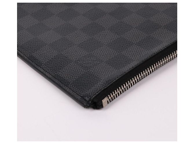 Louis Vuitton Clutch con zip Damier Graphite Nero - vista 8