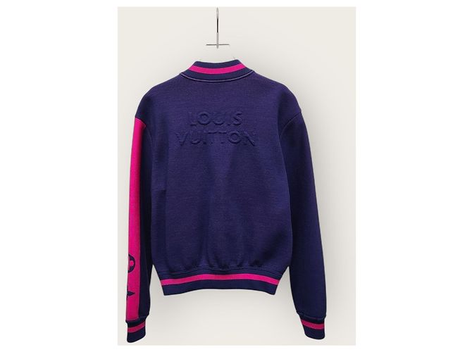 Louis Vuitton Strick-Bomberjacke mit Purple Block Monogramm Lila - Ansicht 4