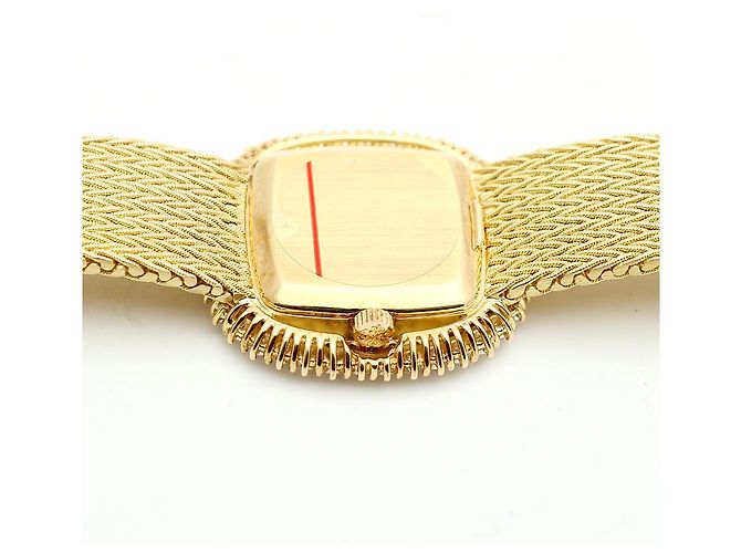Patek Philippe Orologio da donna piccolo orologio dorato quadrante glitter diamante originale - vista 15