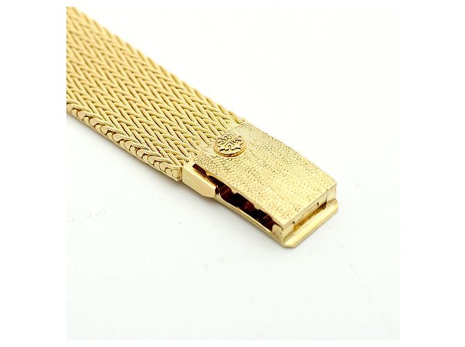 Patek Philippe Orologio da donna piccolo orologio dorato quadrante glitter diamante originale - vista 17