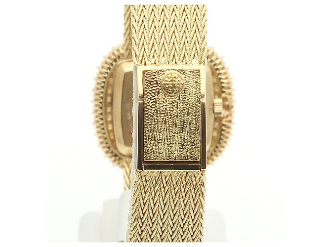 Patek Philippe Orologio da donna piccolo orologio dorato quadrante glitter diamante originale - vista 9