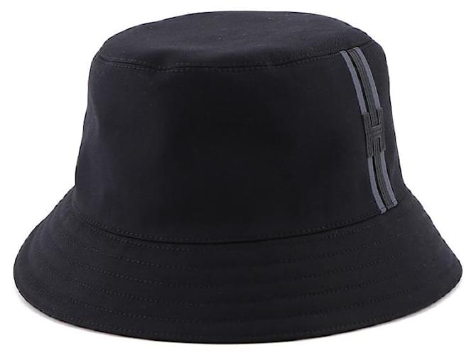 Hermès Cappello bucket a righe Nero - vista 5