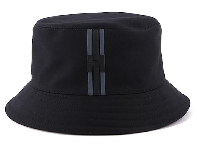 Hermès Cappello bucket a righe Nero - vista 6
