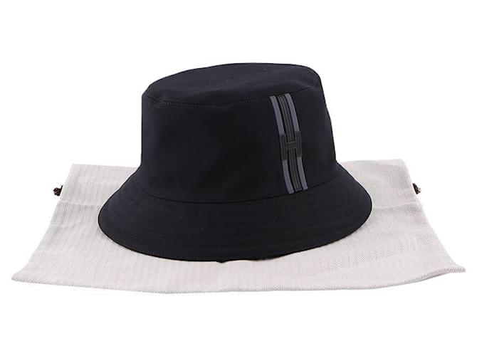 Hermès Cappello bucket a righe Nero - vista 9