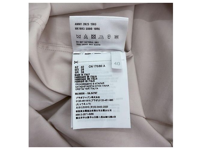 Miu Miu Camisa oversized de popeline com logo bordado Rosa opala Branco - vista 10