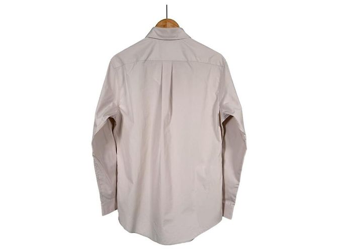 Miu Miu Camisa oversized de popeline com logo bordado Rosa opala Branco - vista 4