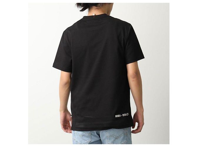 Moncler Baumwoll-T-Shirt mit Logo Schwarz - Ansicht 3