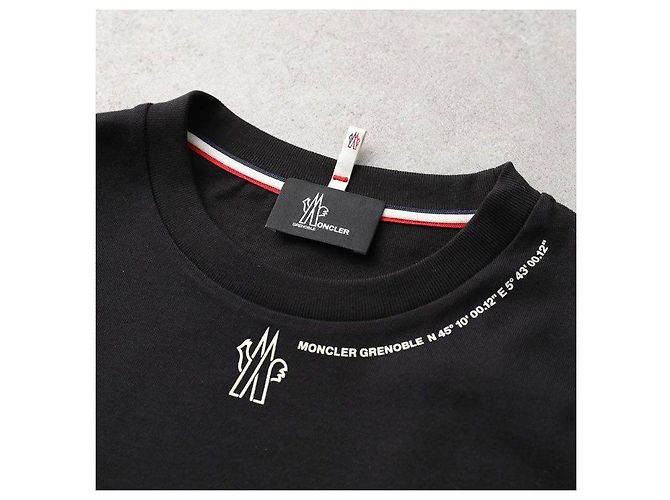 Moncler Baumwoll-T-Shirt mit Logo Schwarz - Ansicht 4