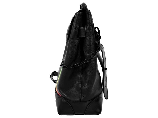 Louis Vuitton Borsa Tote Virgil Abloh Taiga Rainbow Steamer Nero - vista 5