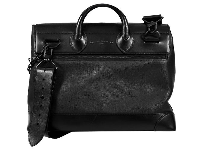 Louis Vuitton Borsa Tote Virgil Abloh Taiga Rainbow Steamer Nero - vista 6
