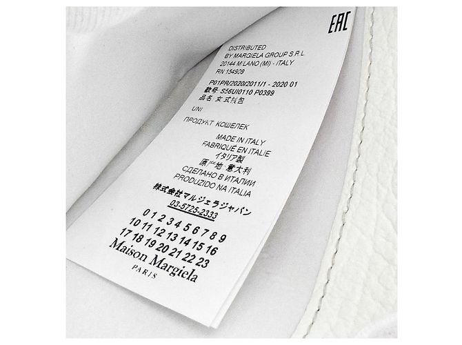Maison Martin Margiela Luxury Stitch Leather Zip Long Wallet White - view 10