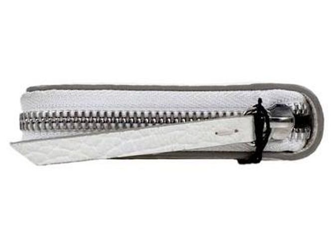 Maison Martin Margiela Luxury Stitch Leather Zip Long Wallet White - view 4