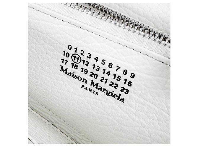 Maison Martin Margiela Luxury Stitch Leather Zip Long Wallet White - view 9
