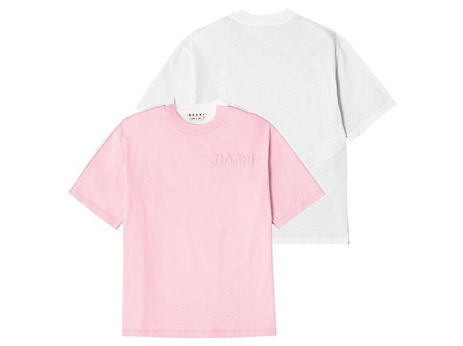 Marni Kurzärmeliges Logo-T-Shirt für Damen Weiß - Ansicht 3