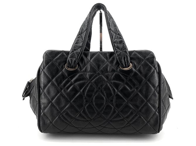 Chanel Borsa bowling Timeless CC Logo Caviar Tote Bag Boston Bag Nero - vista 2
