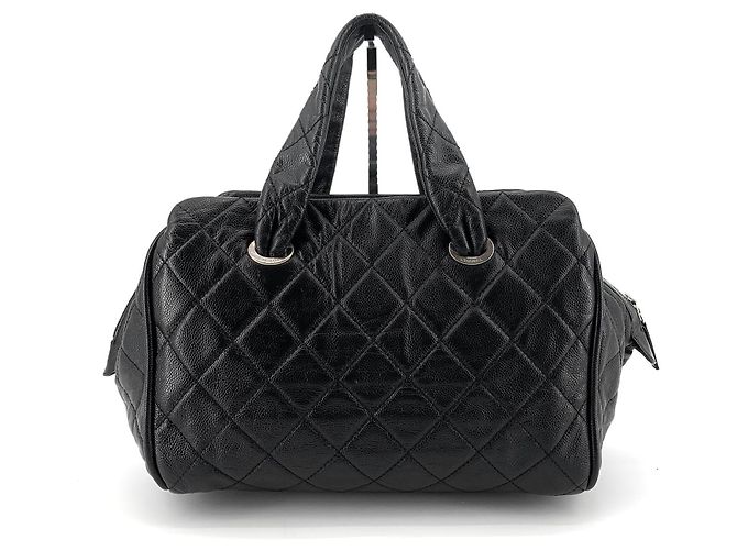 Chanel Borsa bowling Timeless CC Logo Caviar Tote Bag Boston Bag Nero - vista 3