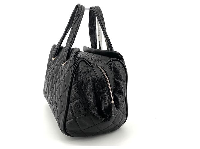 Chanel Borsa bowling Timeless CC Logo Caviar Tote Bag Boston Bag Nero - vista 4
