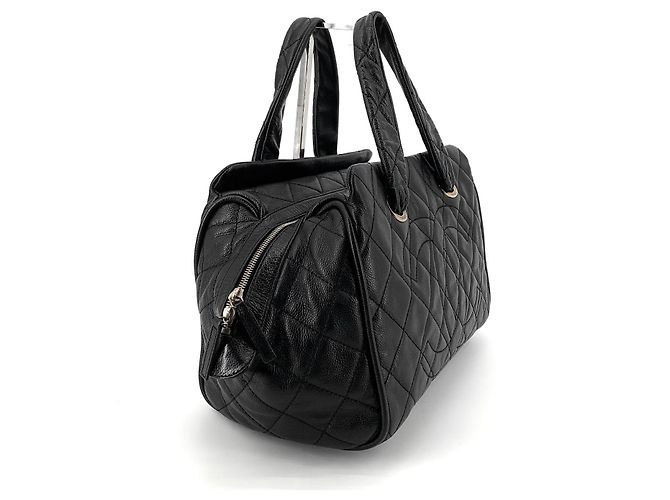 Chanel Borsa bowling Timeless CC Logo Caviar Tote Bag Boston Bag Nero - vista 5