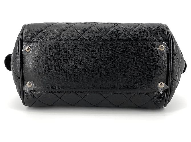 Chanel Borsa bowling Timeless CC Logo Caviar Tote Bag Boston Bag Nero - vista 6
