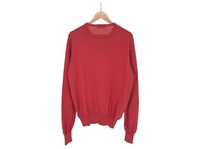 Loro Piana Langarm-Strick-T-Shirt aus Baumwolle mit Rundhalsausschnitt für Herren Rot - Ansicht 4