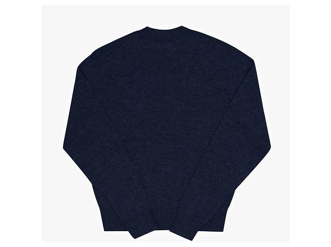 Acne Suéter de malha azul marinho mesclado com logo Preto - vista 5
