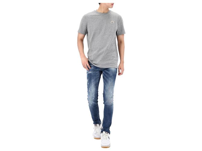 Moncler Baumwoll-T-Shirt mit Lucky Chance Logo-Patch Größe Silber - Ansicht 11