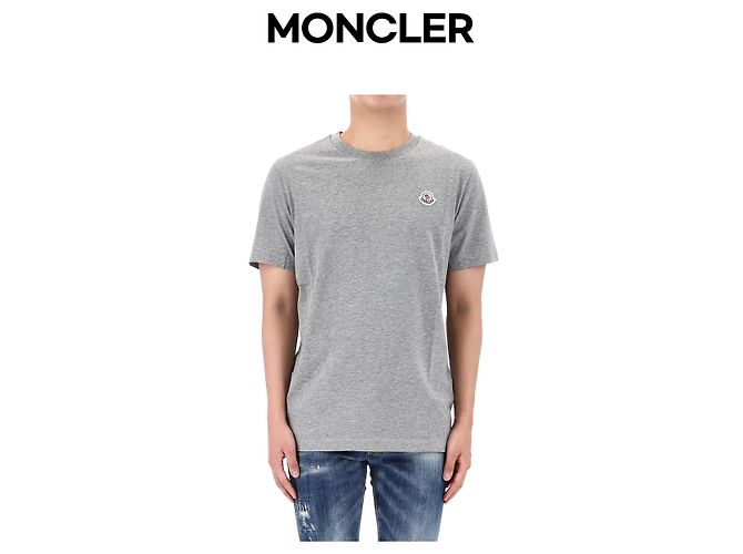 Moncler Baumwoll-T-Shirt mit Lucky Chance Logo-Patch Größe Silber - Ansicht 5
