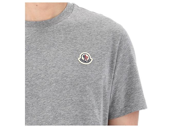 Moncler Baumwoll-T-Shirt mit Lucky Chance Logo-Patch Größe Silber - Ansicht 8