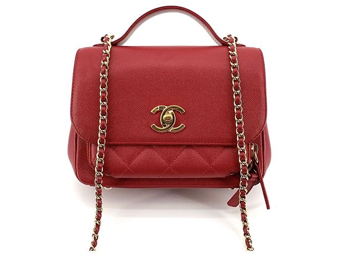 Chanel Borsa Tote Crossbody Caviar Business Affinity Gold Piccola Rosso - vista 3