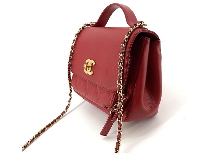 Chanel Borsa Tote Crossbody Caviar Business Affinity Gold Piccola Rosso - vista 5