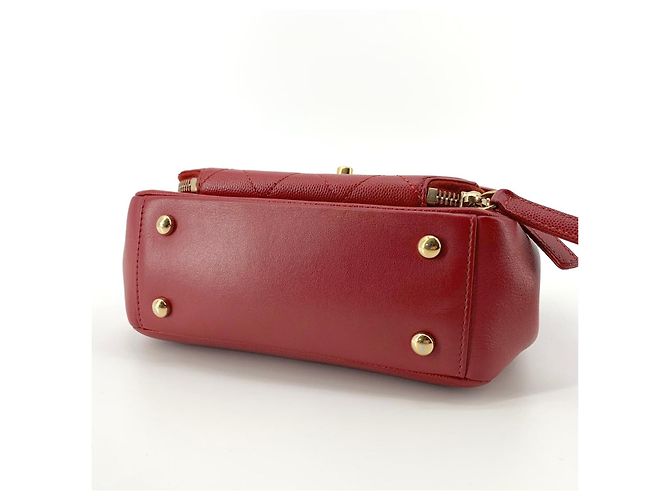 Chanel Borsa Tote Crossbody Caviar Business Affinity Gold Piccola Rosso - vista 7