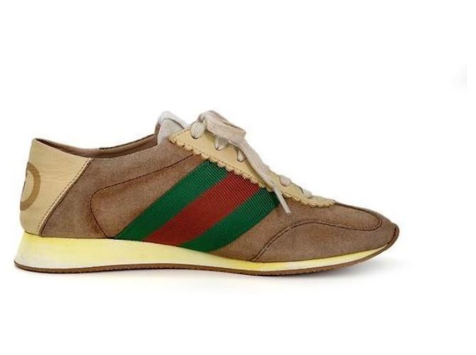 Gucci Sneakers basse Rocket in scamosciato GG Web da donna Beige Marrone - vista 3